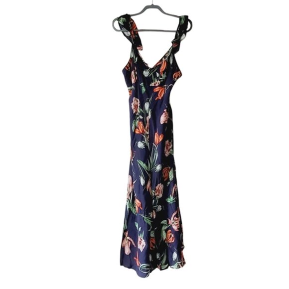Revolve ASTR Florentina Tropical Printed Maxi Cottage Beach Dress L - Picture 4 of 8